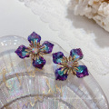 Shangjie OEM Aretes Fashion en gros Bling Bling Boucles d&#39;oreilles Boucles d&#39;oreilles en cristal jaune violet